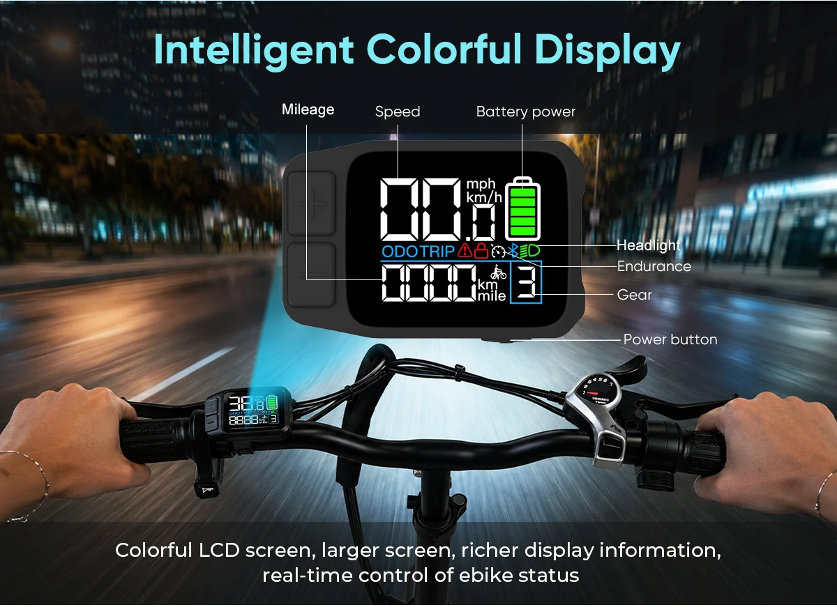 Farbdisplay ohne USB-Anschluss am SAMEBIKE CY20 Pro-FT