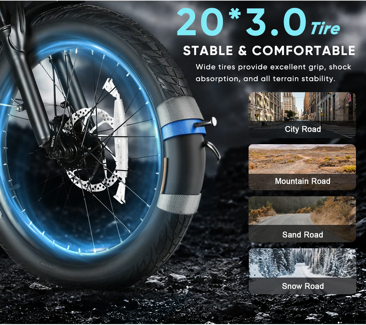 20 × 3,0-Zoll-Reifen des SAMEBIKE CY20 Pro-FT