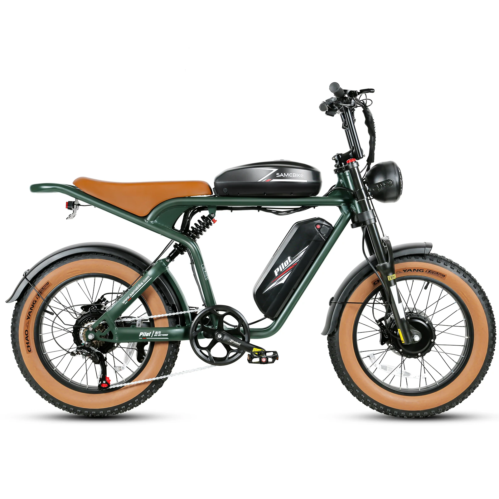 SAMEBIKE M20-III in Grün, Seitenansicht